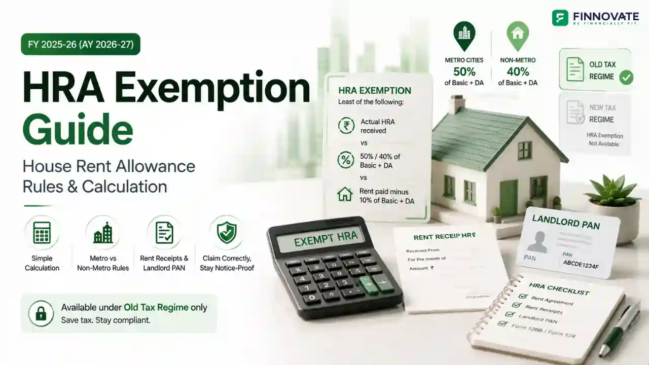 HRA Exemption FY 2025-26: Rules, Calculation & New Regime