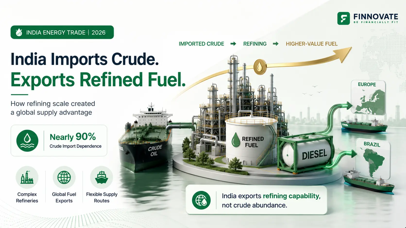 How Oil-Importing India Became a Global Refined-Fuel Supplier