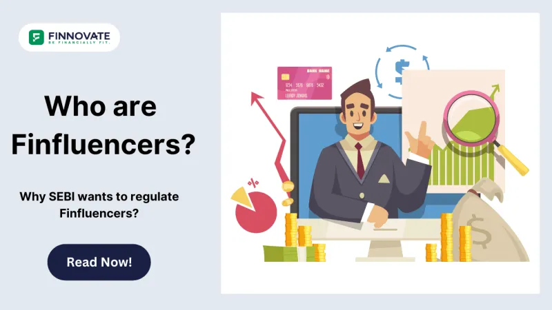 Financial influencer giving stock advice on social media with SEBI regulations in the background.