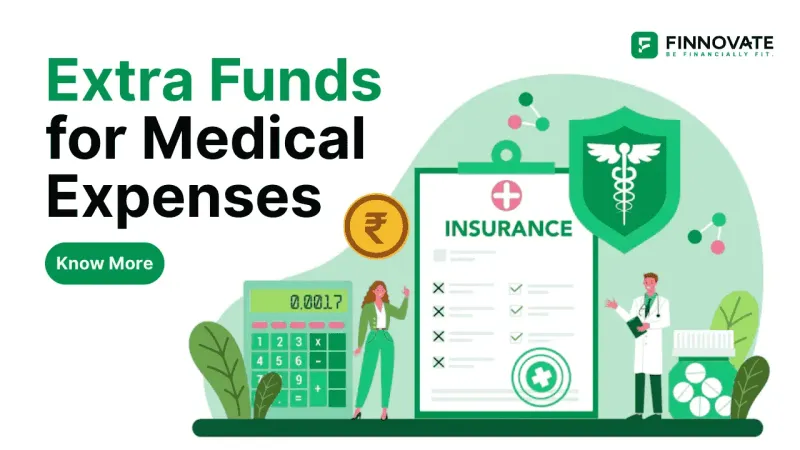 Indian family reviewing health insurance and medical expenses with documents and emergency fund planning tools