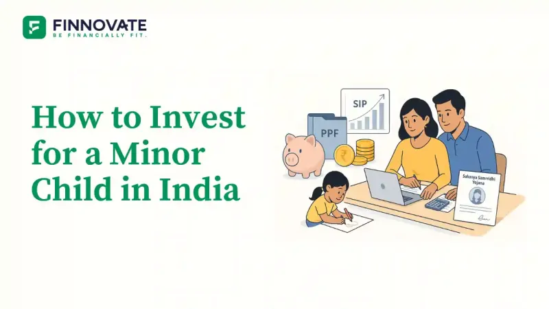 How to invest for a minor child in India - blog guide banner with financial planning theme