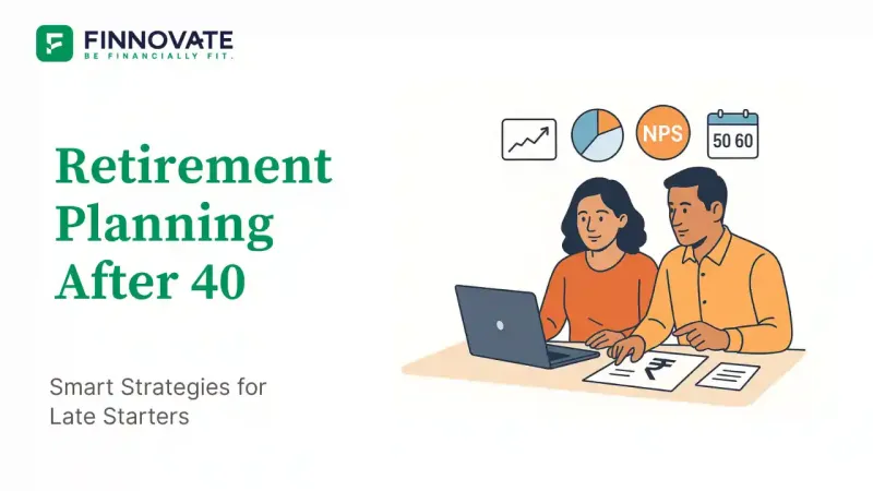 Indian couple in their 40s reviewing a retirement plan - SIP, NPS and asset allocation for late starters