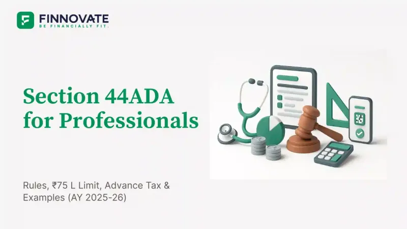 Section 44ADA India - ₹75 L limit with ≥95% digital receipts; 50% deemed profit; AY 2025-26