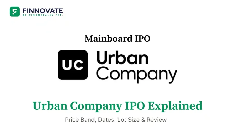 Urban Company IPO banner - price band ₹98–₹103, dates 10–12 Sept 2025, lot size 145 shares, quick review summary