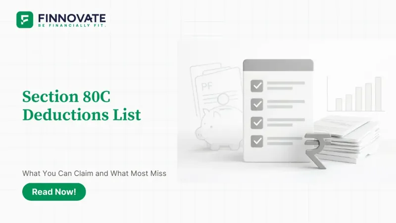 Section 80C deductions list for FY 2025–26 showing eligible tax saving options and the ₹1.5 lakh limit concept.